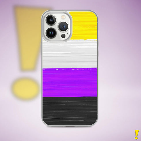 Nonbinary Pride Flag Paint Strokes Clear Case for iPhone®